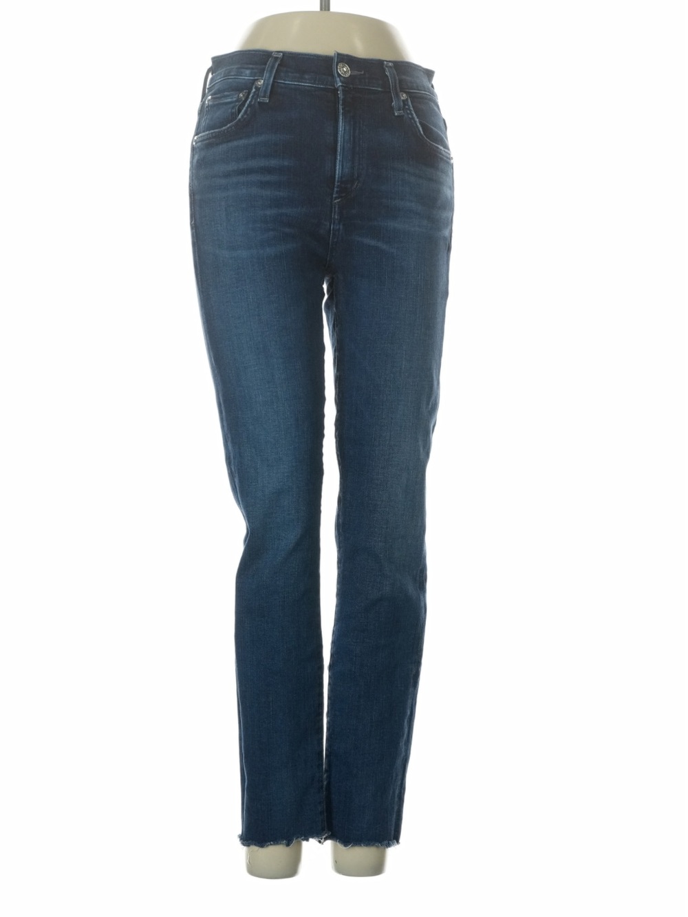 AGOLDE Sophie High Rise Skinny Crop Jeans Dark Wash Raw Hem Sz 25